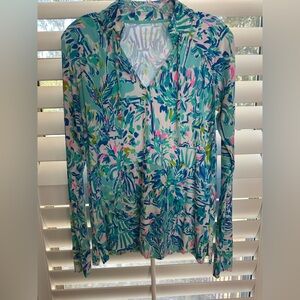 Lilly Pulitzer Cassie Popover in Blue Ibiza Cabana Cocktail